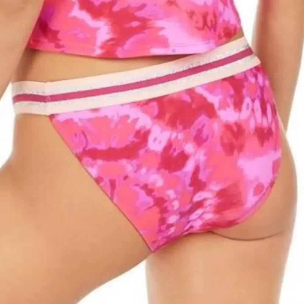 Hula Honey berry tie dye pink bikini swim bottom